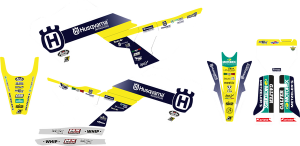 Trophy Graphic Kit With Seat Cover Yellow, White, Blue