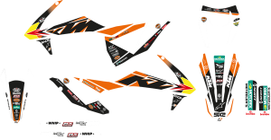 Trophy Graphic Kit Yellow, White, Black, Orange, 2, nordicamoto.ro