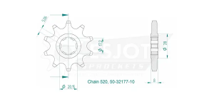 Standard Sprocket Front 520 Natural, 2, nordicamoto.ro