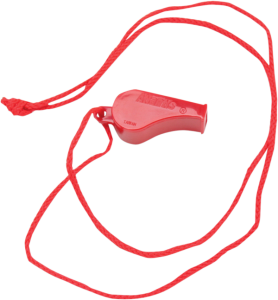 Whistle With Cord Red