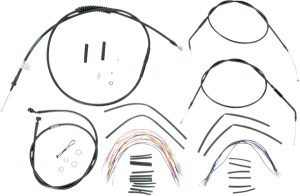 Complete Black Vinyl Handlebar Cable/line Kit For Ape Hanger Handlebars Black, 1, nordicamoto.ro