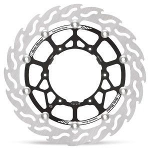 Supermoto Front Racing Rotors Black, Silver, Stainless Steel