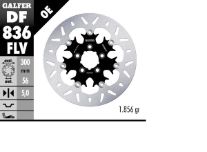 Brake Rotor Floating Round Black, Silver