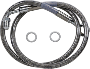 Extended Length Stainless Steel Brake Line Silver, Clear-coated Oversize [+254 mm (10'')], 1, nordicamoto.ro
