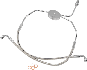 Designer Series Dot Front Lower Brake Line Kit Silver, Polished