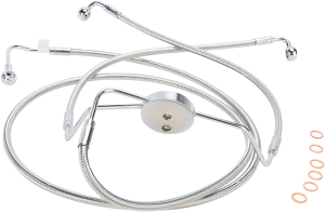 Designer Series Dot Front Lower Brake Line Kit Silver, Polished, 2, nordicamoto.ro