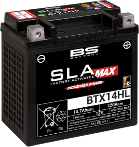Sla Max Factory- Activated Agm Maintenance-free Battery Black