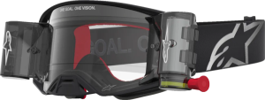 Ochelari Alpinestars Supertech Firma Roll-Off Argintiu/Negru/Lentila Clara, nordicamoto.ro
