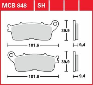 Sh Series Sindered Rear Brake Pads