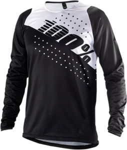 Tricou MTB 100% R-Core Black/White