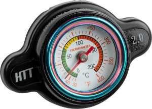 Radiator Cap With Temperature Gauge Black, White 