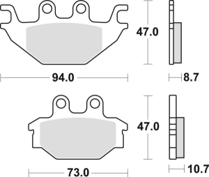 Placute frana fata/spate TRW Sinterizate OFFROAD CAN-AM DS 250 '08-'15/KAWASAKI KVF 300 '13-