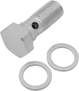 Universal Chrome Steel Banjo Bolt Silver, Chrome