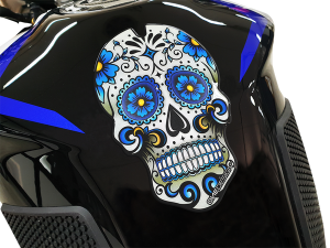 Resin/soft Touch Tank Pad Blue, White, Multi, 1, nordicamoto.ro