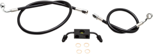Black Braided Brake Line Kit Black 30, 1, nordicamoto.ro