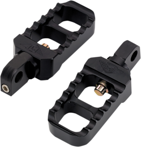 Adjustable Serrated Billet Footpegs Black Stubby, 2, nordicamoto.ro