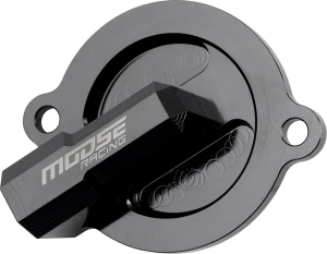 Machined Oil Filter Cover Black, Gloss 