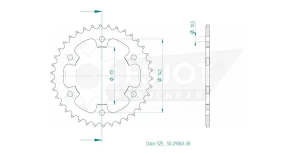 Pinion standard spate 525 negru, 2, nordicamoto.ro