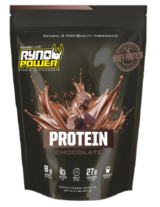 Pudră proteică din zer Ryno Power PROTEIN Premium Whey cu ciocolată, 1 lb