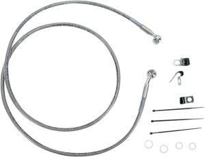 Extended Length Stainless Steel Brake Line Kit Silver, Clear-coated Oversize [+203 mm (8'')], 1, nordicamoto.ro