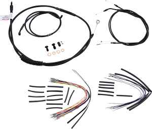 Complete Black Vinyl Handlebar Cable/line Kit For Ape Hanger Handlebars Black