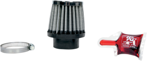 Universal Round Tapered Type Clamp-on Air Filter Black, Silver, 1, nordicamoto.ro
