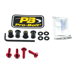 Screen Bolt Aluminium Red
