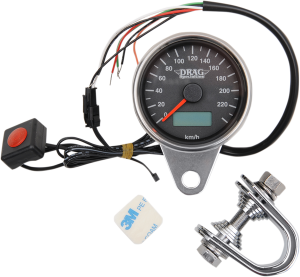 Programmable Mini Electronic Speedometer With Odometer/tripmeter Black