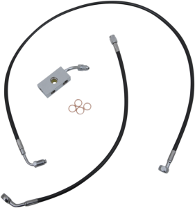 Black Braided Brake Line Kit Black 46 cm - 51 cm (18'' - 20''), 1, nordicamoto.ro