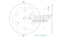 Pinion standard spate 520 negru, 2, nordicamoto.ro