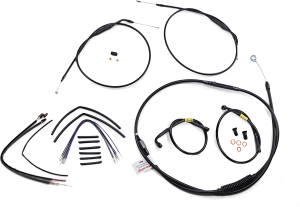 Handlebar Cable And Brake Line Kit For Wide Glide Gorilla Handlebars Silver