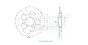 Standard Sprocket Rear 520 Zinc Plated, 2, nordicamoto.ro