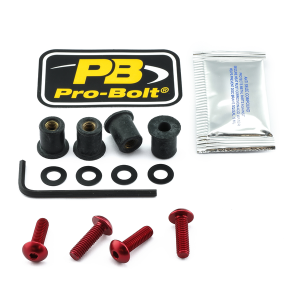 Screen Bolt Aluminium Red