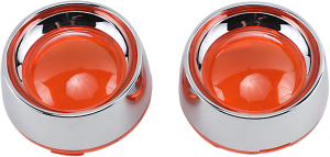 Deep-dish Bezels With Lens For Bullet Turn Signals Chrome, 1, nordicamoto.ro