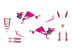 Graphic Kit Retro With Seat Cover Pink, White, 2, nordicamoto.ro