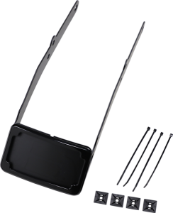 Curved License Plate Frame And Mount With License Plate Light Black, 1, nordicamoto.ro