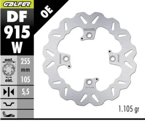 Brake Rotor Fixed Wave Silver, Stainless Steel, 1, nordicamoto.ro