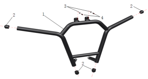 BARĂ FAȚĂ ATV CFMOTO 620 / 625 / 620-625 TOURING – NEGRU, 3, nordicamoto.ro