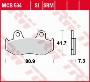 Placute frana fata TRW Organice HONDA CR 125R '84 -'86/MTX 125 '85 -'95/NES / SH 125/150 '00 -'08/XL 125R '85 -'91/XL 250R '84 - ' 93/XL / XR '82 -'86/XL / XR '83 -'87