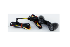 Led Bullet Turn Signal Lights With Rings Black, 1, nordicamoto.ro