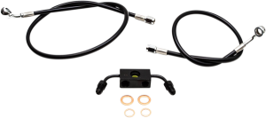 Black Braided Brake Line Kit Black