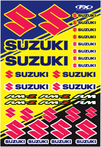 Sticker Sheet Black, Blue, Yellow