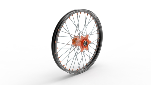 Elite Mx-en Wheel, A60, Silver Spokes Black, Orange, Silver