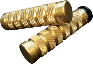 Knurled Notched Custom Grips Brass, 1, nordicamoto.ro