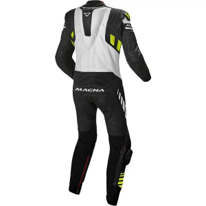 Combinezon de piele 1 piesa MACNA TRACKTIX 48 Alb/Galben/Albastru, 2, nordicamoto.ro