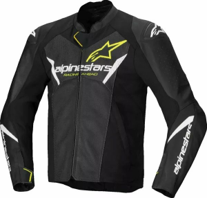Geaca Piele Alpinestars Faster V3 Airflow Black/White