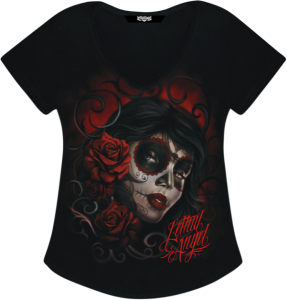 Women's Red Catrina T-shirt Black