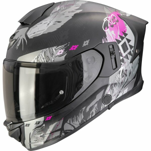 Casti strada, Casca integrala SCORPION EXO-530 AIR HADJI S Negru mat/Roz, nordicamoto.ro