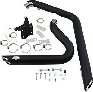 Shortshots Staggered Exhaust System Black, 2, nordicamoto.ro