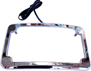 Beveled License Plate With Lights Chrome, 2, nordicamoto.ro